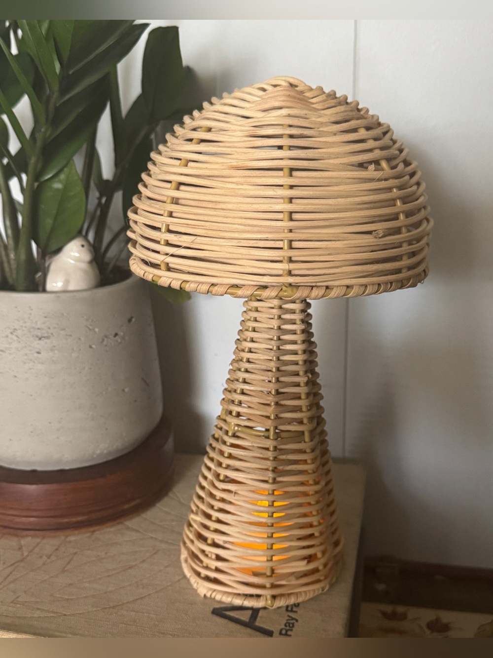 Natural Rattan Mushroom Statue Fairycore Whimsy